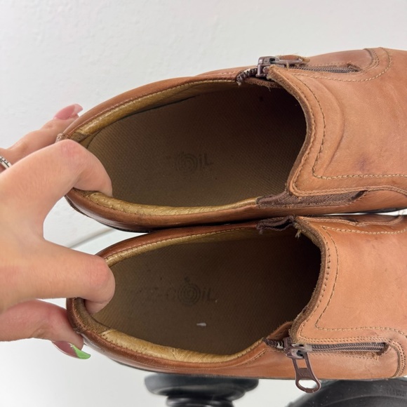 Z-COIL Womens Brown Leather Loryn Slip On Spring Heel Clog Mule Comfort Shoes - Picture 10 of 11